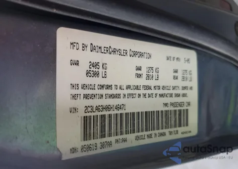 2006 Chrysler 300C z USA, uszkodzony, nr VIN 2C3LA63H06H146471